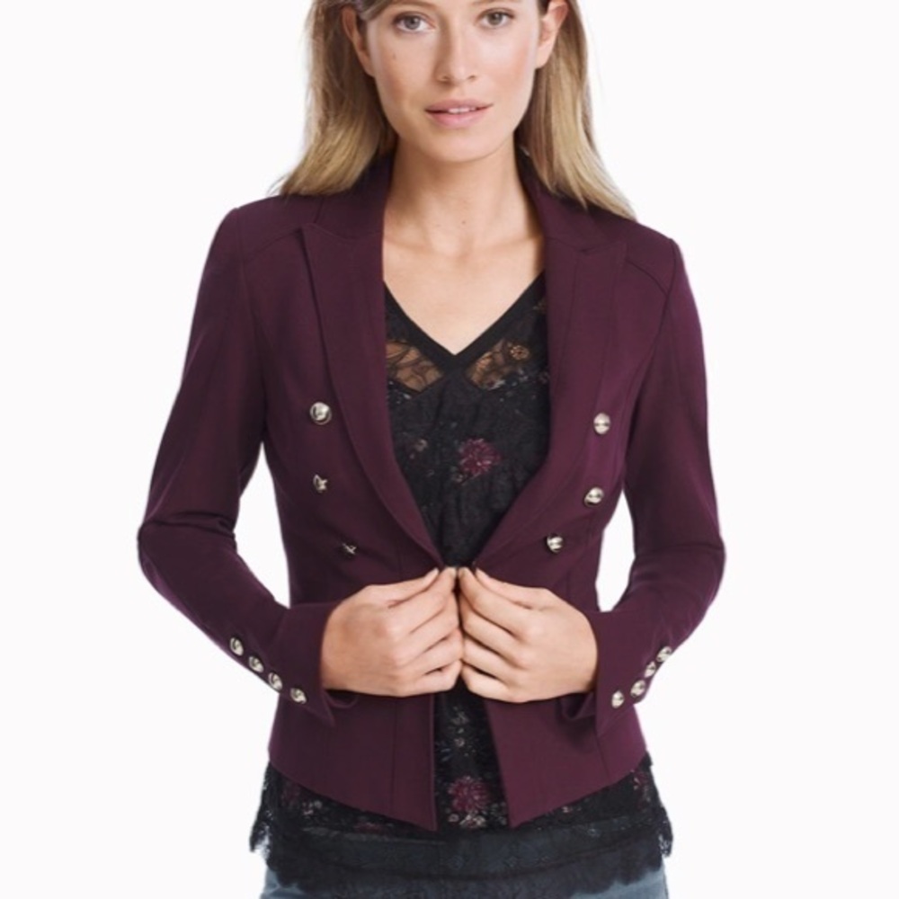 White House black market Cabernet purple ponte blazer jacket nwt 4